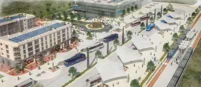 Conceptual rendering of proposed Regional Transportation Center in Austin, Texas.