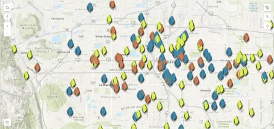 Map of food forests and community gardens in Denver, CO.