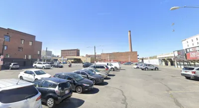Google street view of parking lot with cars in Spokane, Washington, Washington.