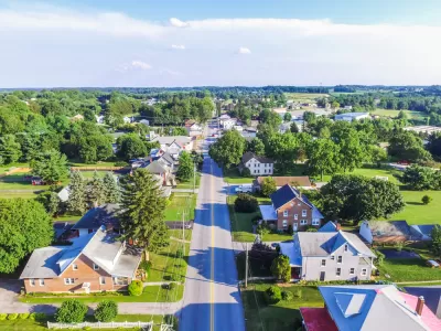 Aerial view of Main Street, Shrewsbury, Pennsylvania
