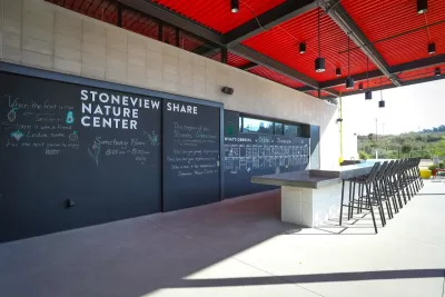 Chalkboard at Stoneview Nature Center park in Culver City, California.