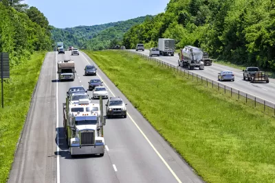 Cars and trucks on a Tennessee freeway