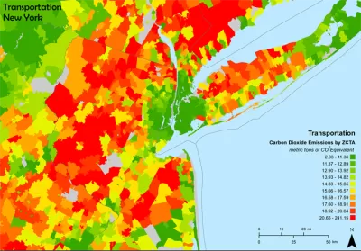 New York transportation carbon footprint map