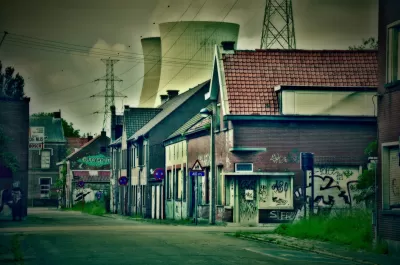 Power plant and residential neighborhood