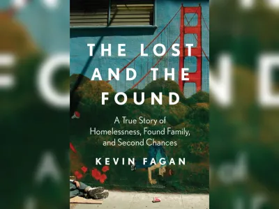 Book cover of The Lost and The Found by Kevin Fagan against blurred green background.