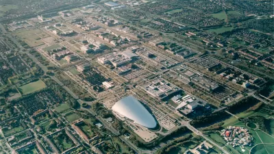 Aerial view of central Milton Keynes, England