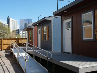 A row of tiny homes in Denver