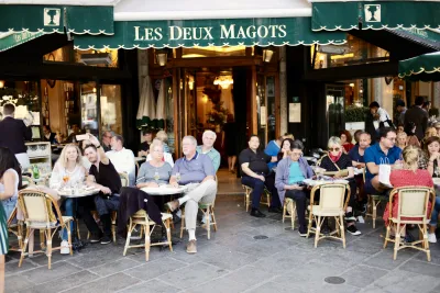 A bustling cafe in Paris