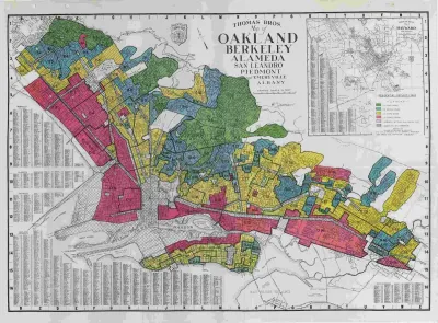 Redlining map of Oakland and Berkeley.