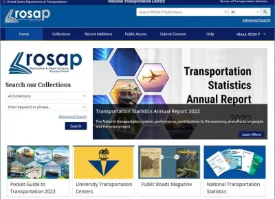 Screenshot of University Transportation Centers website