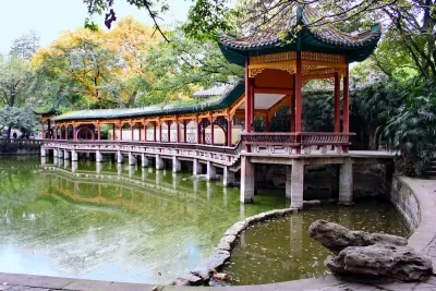Chinese pavilion. Elling park. Chongqing city.