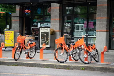 Orange bike share bikes