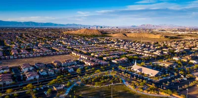 An aerial view of the Mountains Edge master planned community in Enterprise, Nevada.