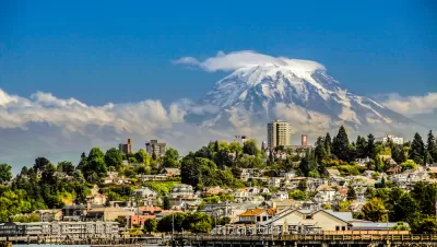 View of Tacoma, Washington with Mount Rainier in background