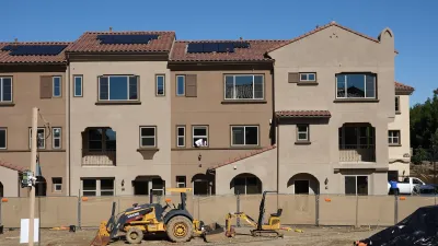 New Spanish-style condos and townhomes being built in Vista, California.