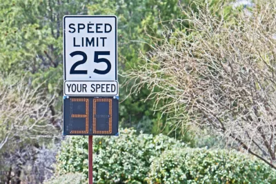 25mph speed limit sign with "Your Speed Limit" digital sign under it
