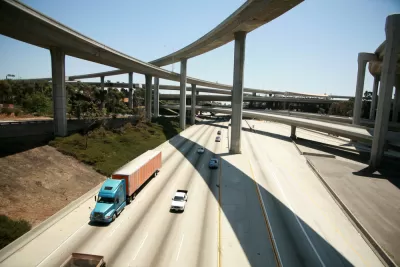 Overpasses over freeway in Los Angeles, California
