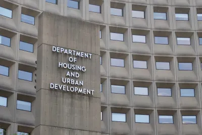 Concrete Department of Housing and Urban Development headquarters building in Washington DC.