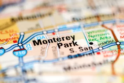 Color map zoomed in on Monterey Park