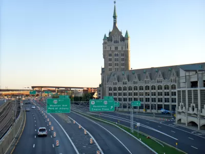 Interstate 787 with Albany buildings in background