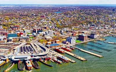 Aerial view of Staten Island, New York.