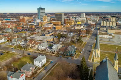 Aerial view of South Bend, Indiana