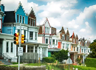 Colorfu rowhouses in Philadelphia, Pennsylvania