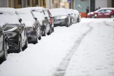 Cars in the snow