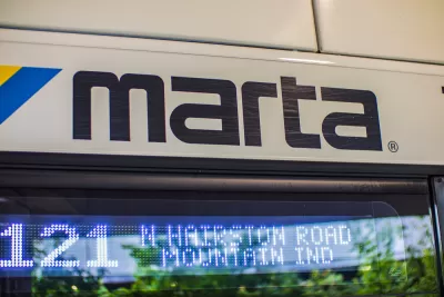 Close-up of MARTA logo on Atlanta bus