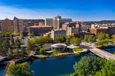 Aerial view of downtown Spokane, Washington