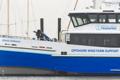 A Crew Transfer Vessel from Atlantic Wind Transfers. This CTV is supporting Dominion Energy's Coastal Virginia Offshore Wind Farm.