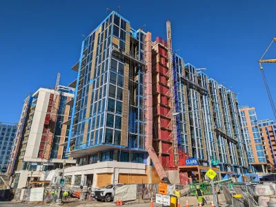 High-rise apartment buildings under construction in Washington D.C.
