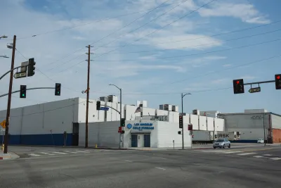 White Los Angeles Cold Storage building in downtown Los Angeles.