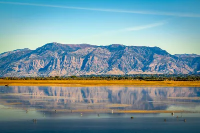 Salt Lake, Utah, at the Great Salt Lake. 