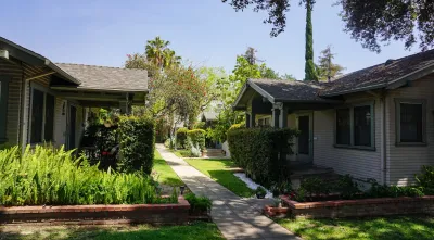 Cottage court of small homes in Pasadena, California