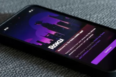 iPhone screen with Roku app open
