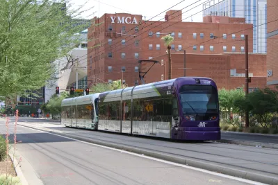 The purple Valley Metro Light Rail, one of the major light rail in Pheonix. 