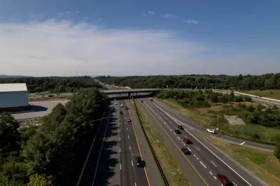 Aerial view of four-lane Interstate 270 in Maryland, USA