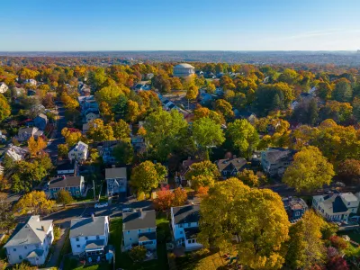 Arlington, MA, shot from the air