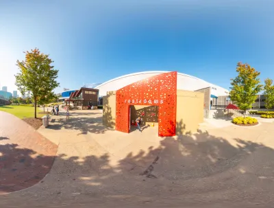 Public restroom building in park in Atlanta, Georgia.