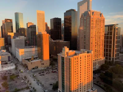 Houston as the sun is setting.