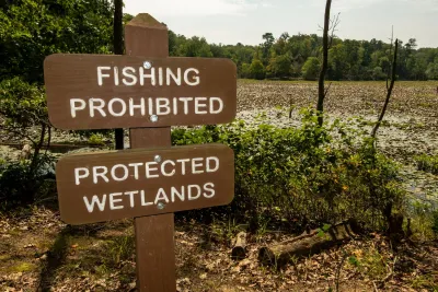 Finshing Prohibited - Protected Wetlands sign