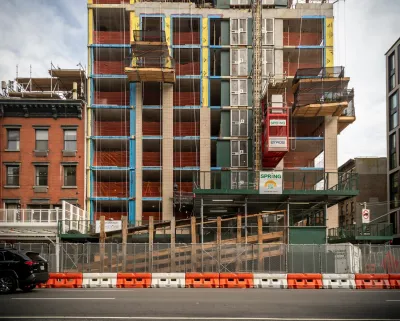 Building under construction in New York City.