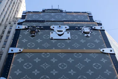 Giant Louis Vuitton "trunk" facade on NYC LV store.