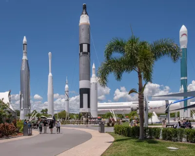 The outside of the Kennedy Space Center