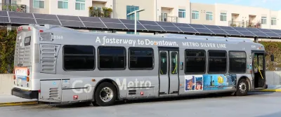 Silver Los Angeles Metro Silver Line bus.