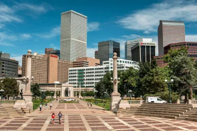 Downtown Denver, Colorado on a sunny day.