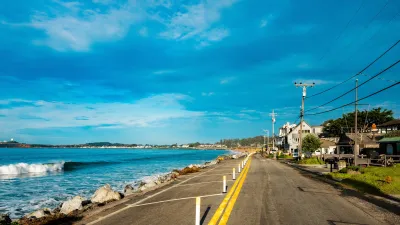 Coastal road in Half Moon Bay, California.