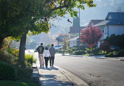A suburban area of California.