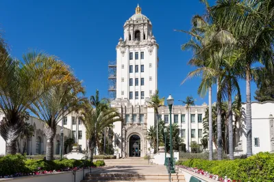 Spanish-style Beverly Hills city hall.